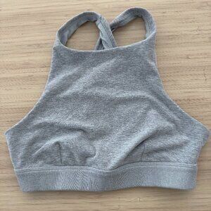 alo grey high neck bralette size S